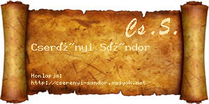 Cserényi Sándor névjegykártya