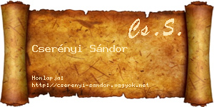 Cserényi Sándor névjegykártya