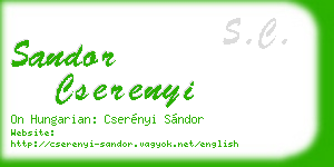 sandor cserenyi business card