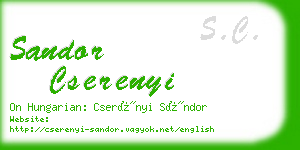 sandor cserenyi business card